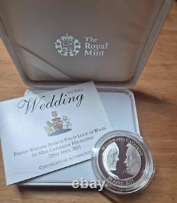 UK 2011 Silver Proof Piedfort £5 Pound Coin William and Kate Royal Wedding COA