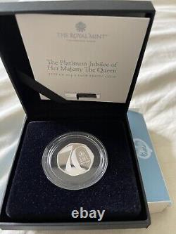 UK Platinum Jubilee of Her Majesty The Queen 2022 50p Silver Proof Coin + COA