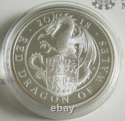 United Kingdom 2 Pounds 2018 Queen's Beasts Red Dragon Wales 1 Oz Silver Proof