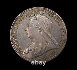 VICTORIA 1893 VEILED HEAD SILVER PROOF FLORIN nFDC