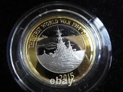 Wwi Navy Silver Proof Two Pound / £2 Coin Royal Mint 2015 World War One